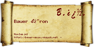 Bauer Áron névjegykártya